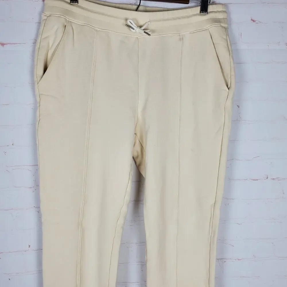 Mate the Label Fleece Front Seam Jogger Size L Bone Pull On Cotton 28